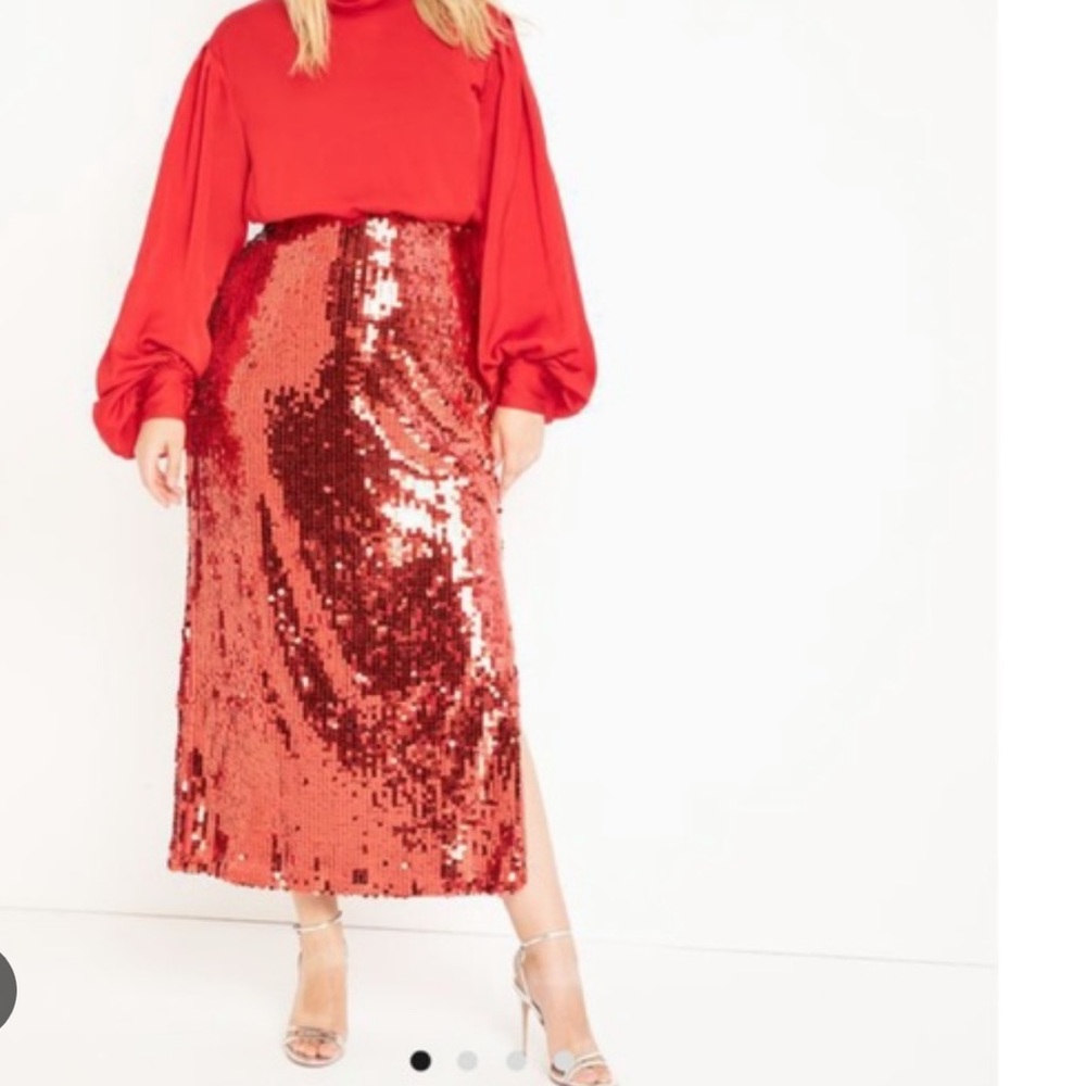 ELOQUII red sequin maxi skirt